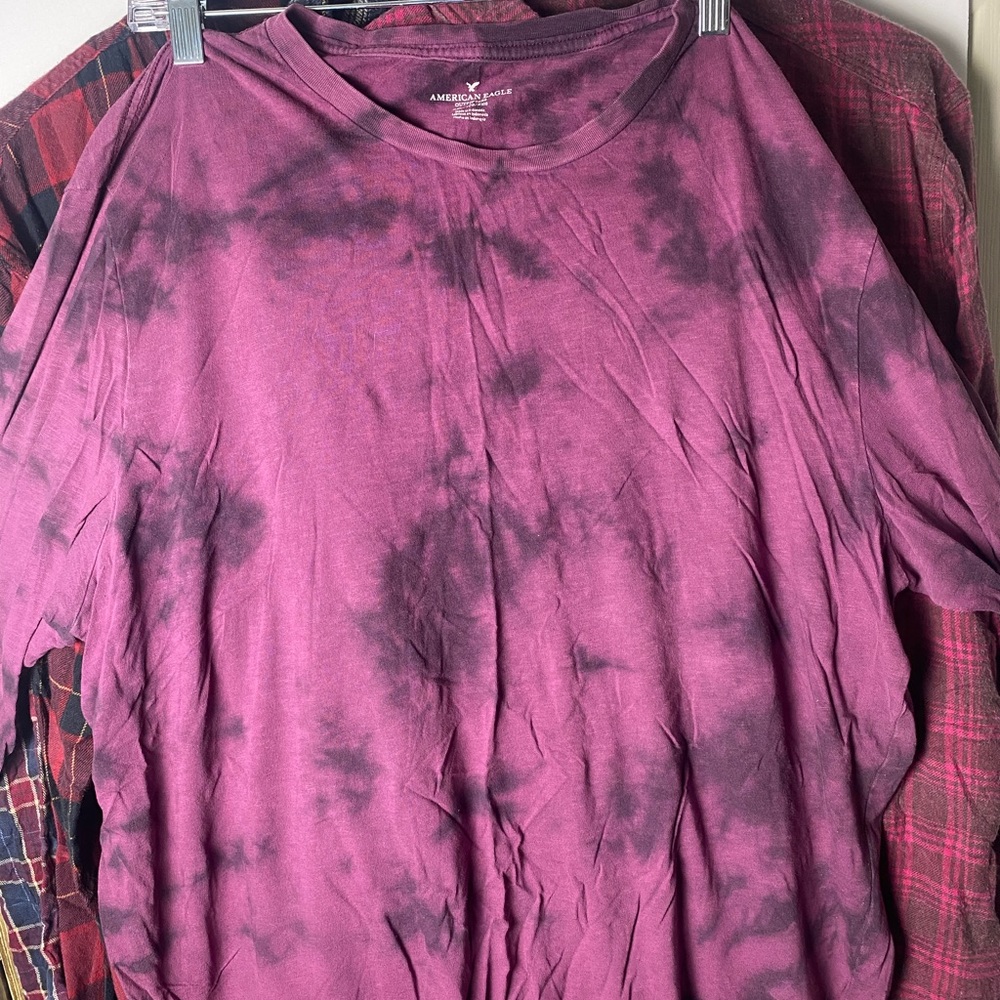 AMERICAN EAGLE PURPLE TIE DYE LONG SLEEVE SHIRT SIZE XXL